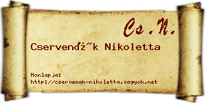 Cservenák Nikoletta névjegykártya