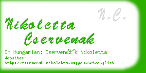 nikoletta cservenak business card